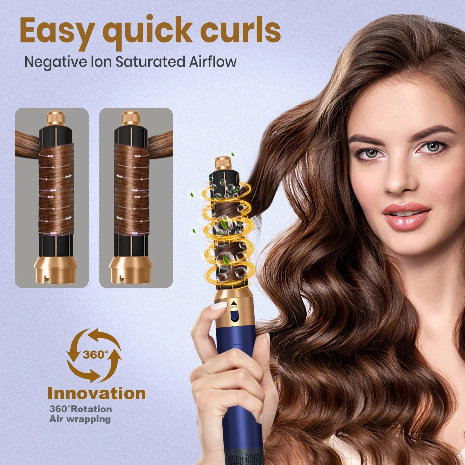 6 in 1 Hair Dryer One-step Hot Air Comb Set Professional Air styling Curling Iron Hair Straightener Styling Tool Hair Dryer Peaceful Pleasures Health and Wellness