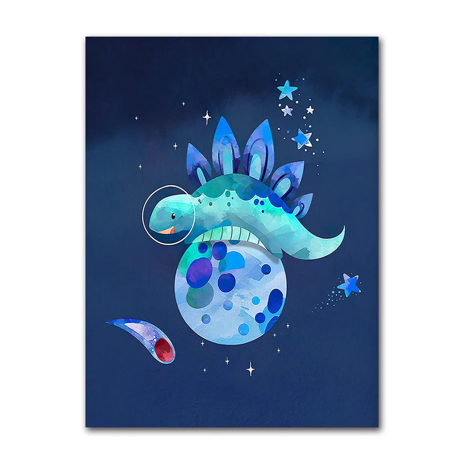 Nursery Wall Art Canvas Painting Nordic Posters And Prints Wall Pictures Baby Room study Decor Dinosaur Space Planet Alphabet Peaceful Pleasures Health and Wellness A1532-04 20x30cm Unframed