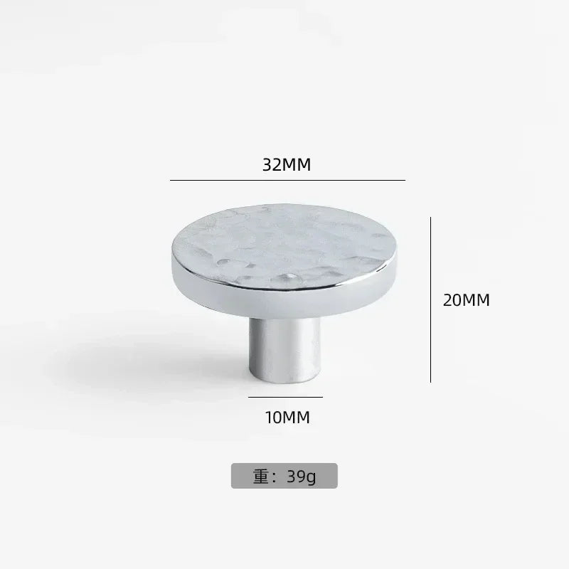 Nordic Solid Brass Cabinet Knobs – Hammered Golden Drawer Pulls
