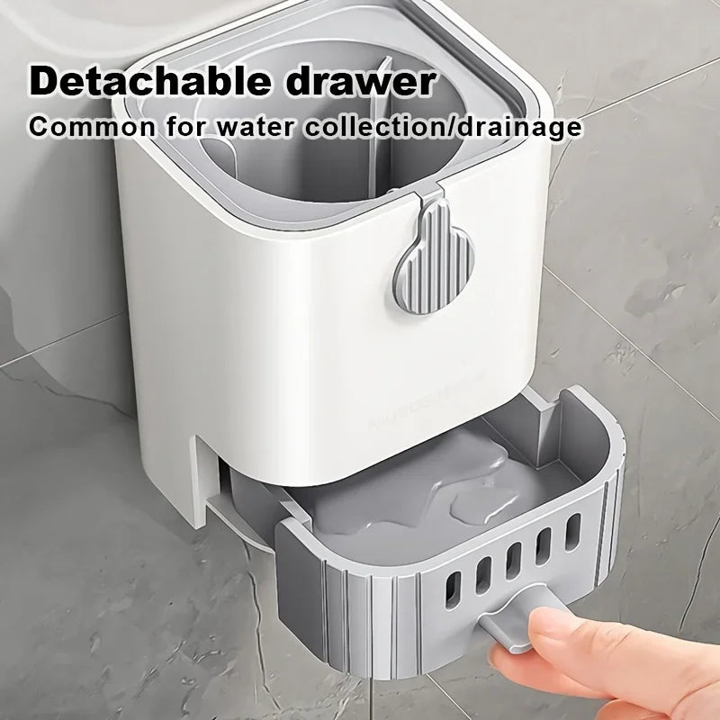 Wall-Mounted Toilet Brush Set with Flexible Long Handle Holder