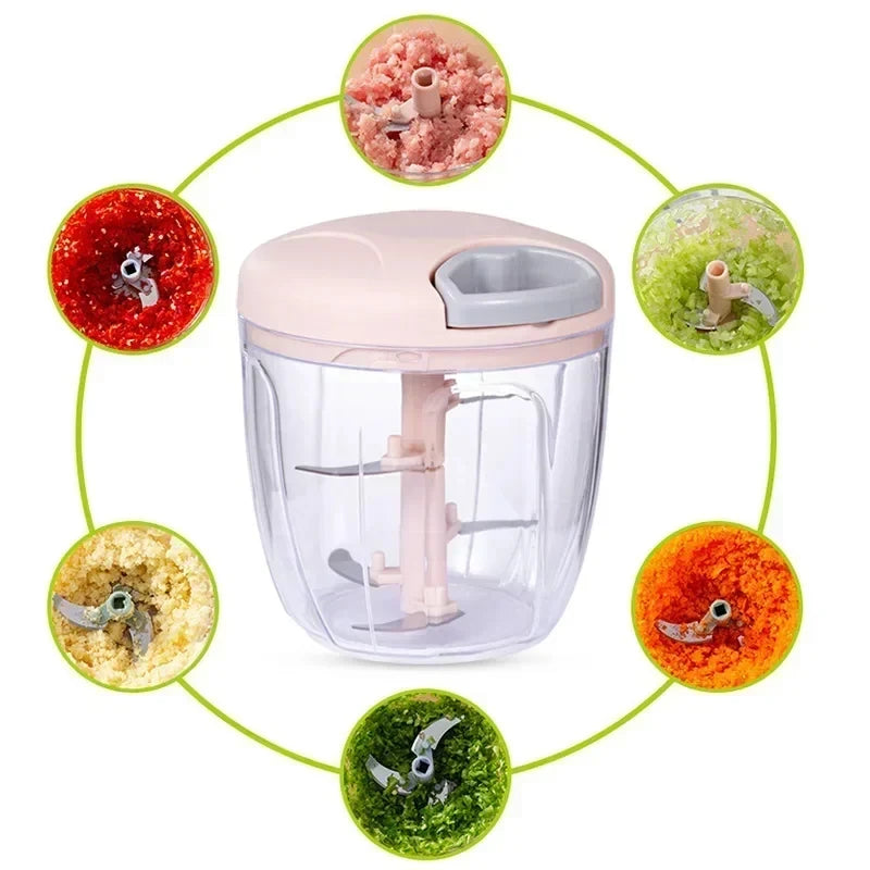 Manual Garlic Chopper & Vegetable Cutter 500ml/900ml