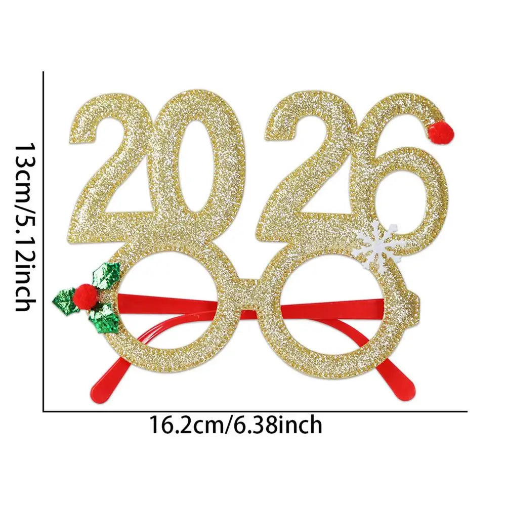 Funny 2026 Christmas Glasses | Holiday Party Photo Booth Eyewear