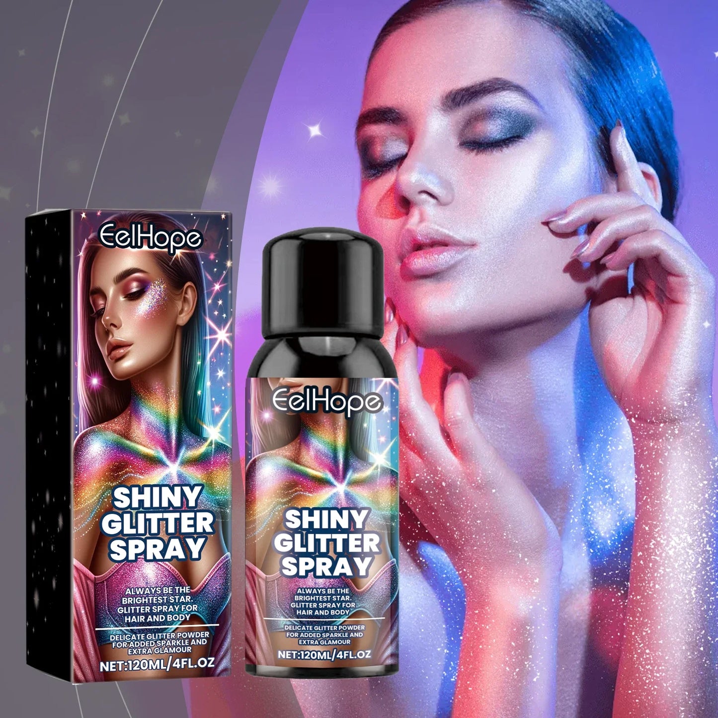 Eelhope Glitter Spray – Hair & Body Shimmer for Festivals