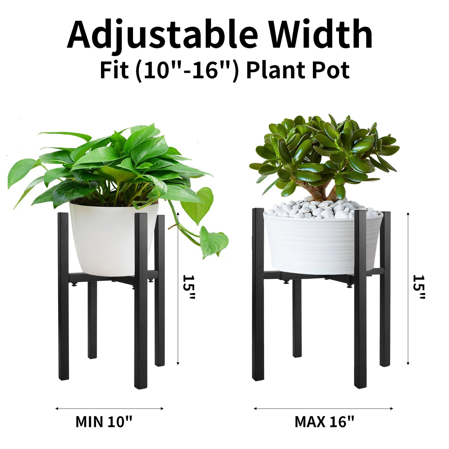 Adjustable Metal Plant Stand Indoor & Outdoor Extension Flower Pot Rack Heavy Duty Modern Balcony Shelf Garden Home Decor Peaceful Pleasures Health and Wellness