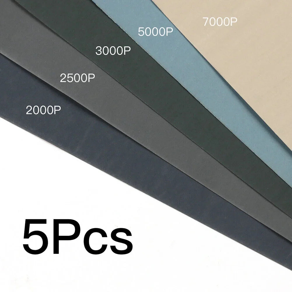 5-Pack Wet & Dry Sandpaper 2000–7000 Grit | Silicon Carbide