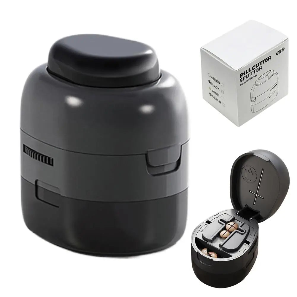 2-in-1 Pill Cutter & Portable Storage Box | Tablet Organizer
