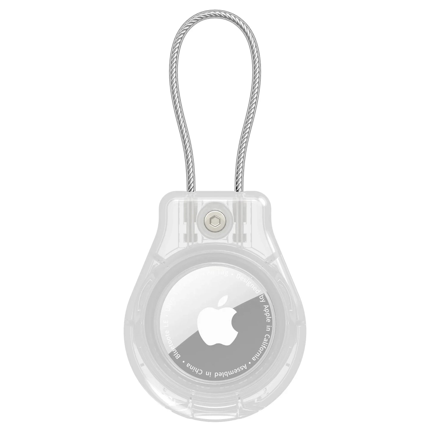 Waterproof Cover for Apple AirTag Keychain Holder with Wire Cable Anti-Lost Tracker Accessories for Luggage Backpack Airtag Case Peaceful Pleasures Health and Wellness Transparent