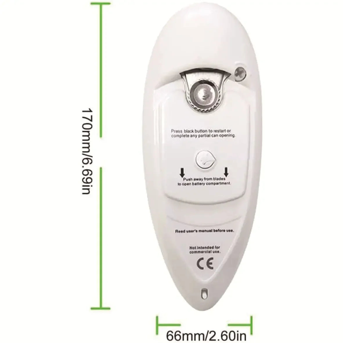 Electric Can Opener Multifunctional Plastic Bottle Opener Kitchen Small Tool Safety Smooth Jar Bottle Opener Without Battery Peaceful Pleasures Health and Wellness white