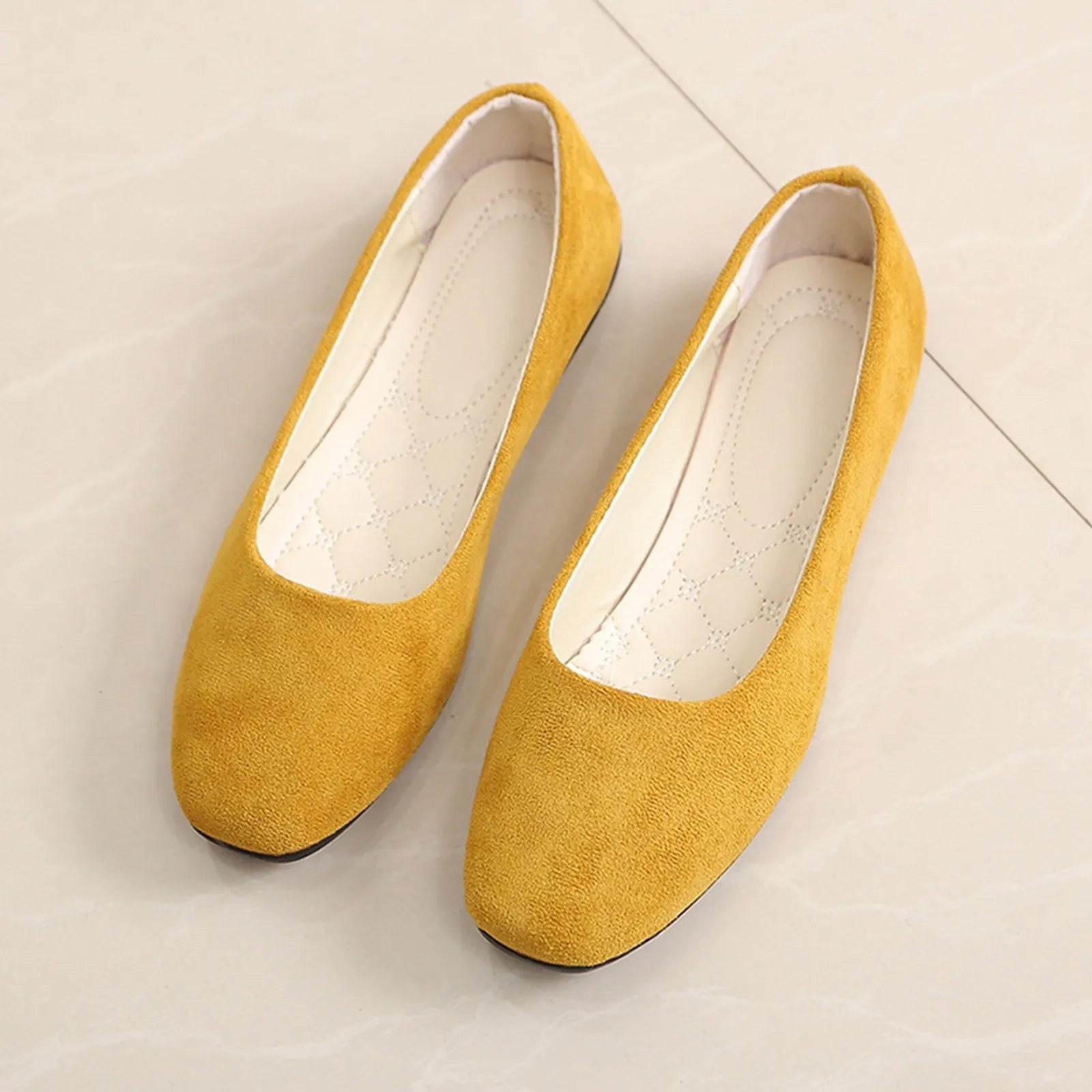 Woman Flats Casual Round Toe Cute Flats Flock Mocasines Ballerina Church Flats Female Suede Elegant Soft Sole Mom Shoes Peaceful Pleasures Health and Wellness
