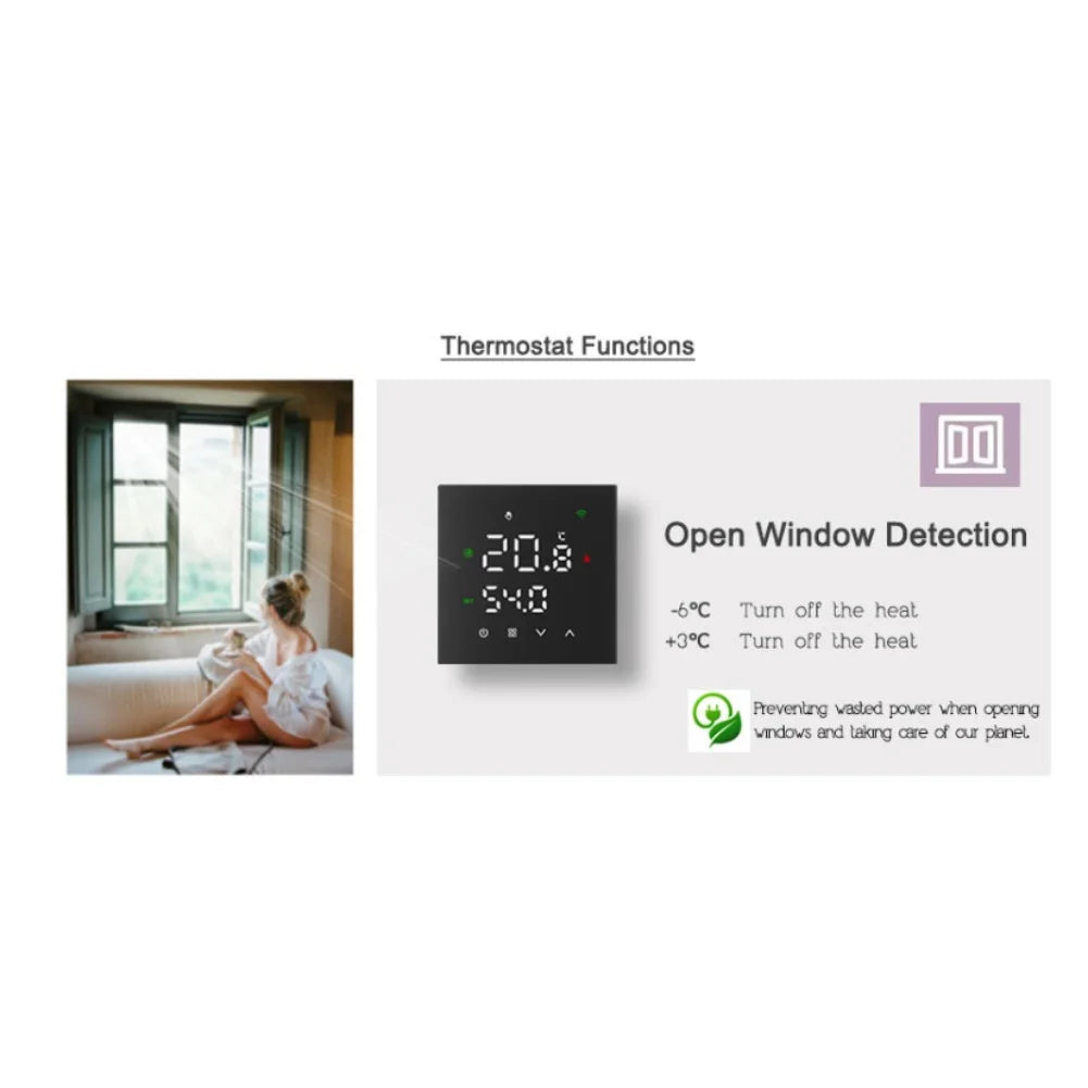 Wifi-enabled Thermostat Compatible Tuya Smart Life Programmable Floor