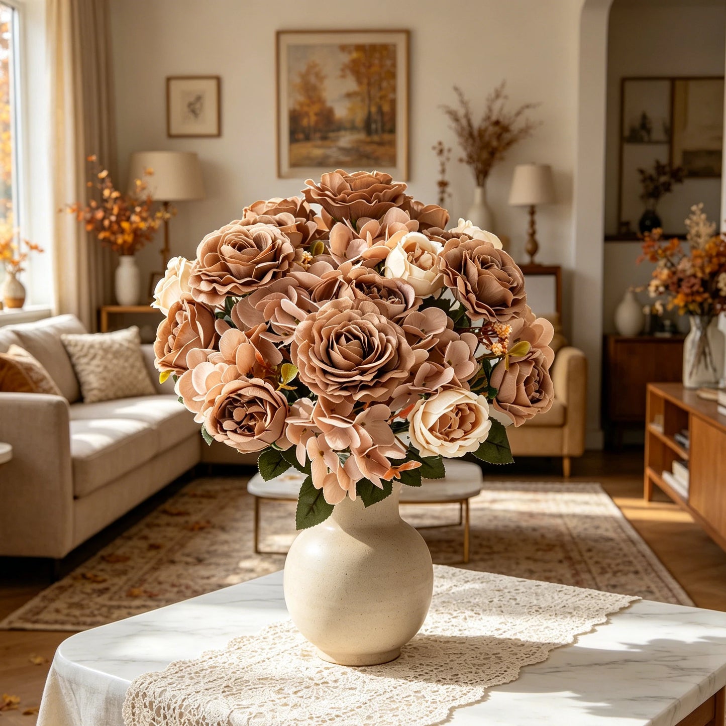 Artificial Silk Rose & Peony Bouquet | Wedding & Home Decor
