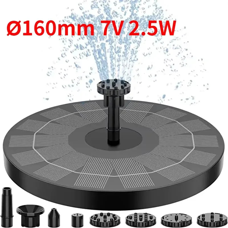 3.5W Solar Bird Bath Fountain Pump – 6 Nozzles | Garden Pond