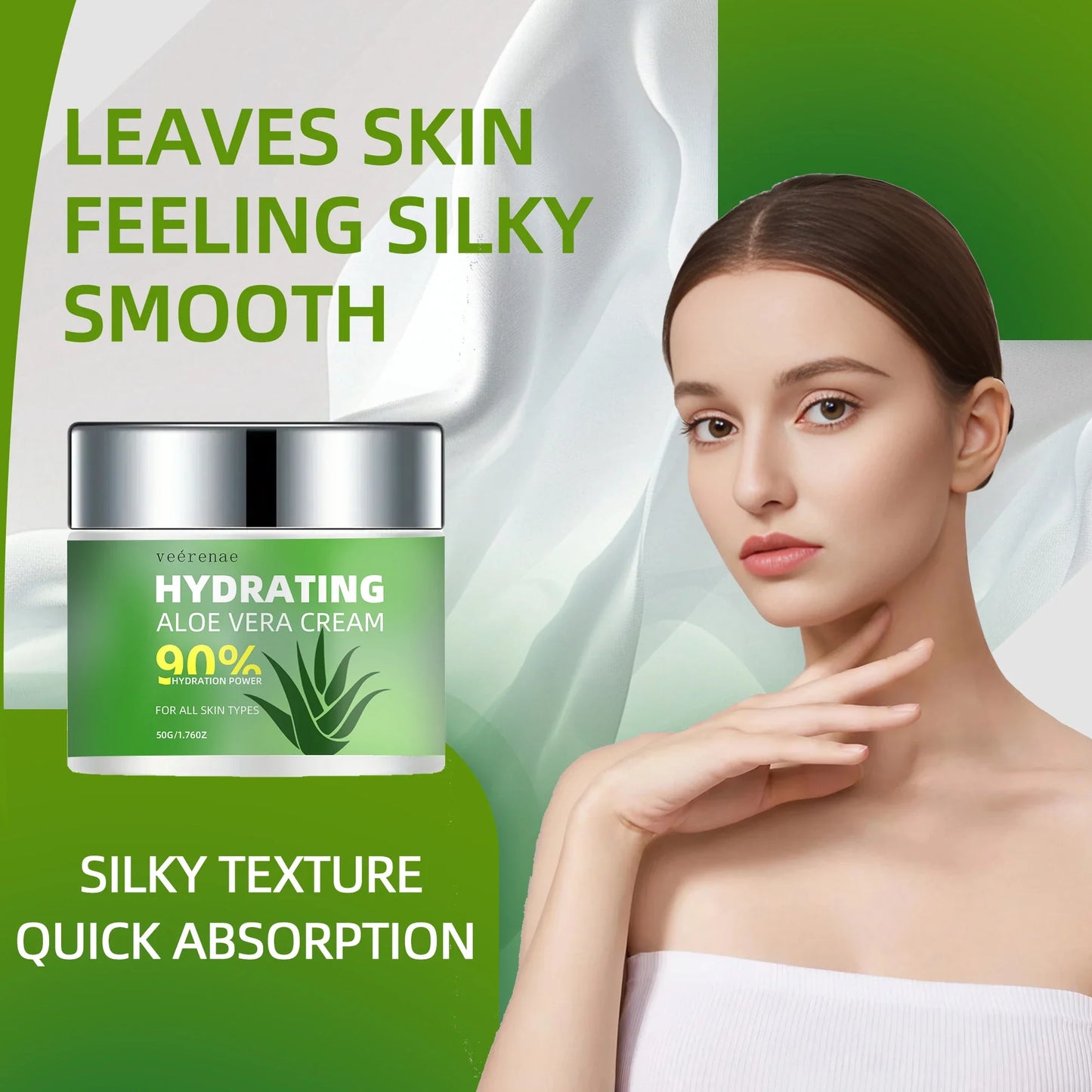 Veérenae Aloe Vera Face Cream – Hydrating, Non-Greasy Moisturizer