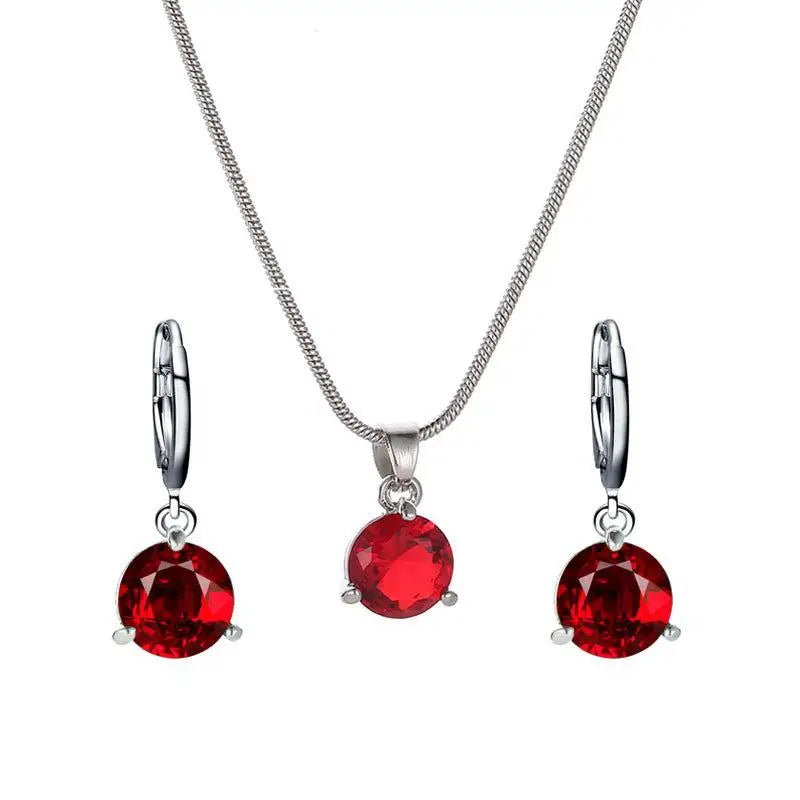Crystal Zirconia Pendant Necklace & Earrings Set | Gift