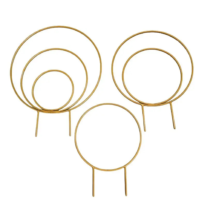 Set of 3 Round Metal Plant Trellises for Climbing Houseplants