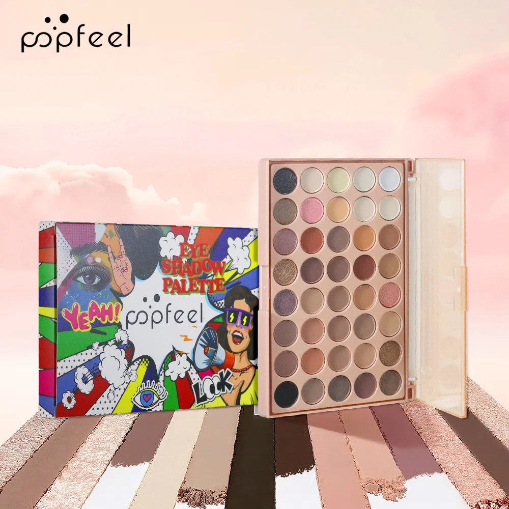 POPFEEL 40-Color Eyeshadow Palette – Matte & Shimmer Shades
