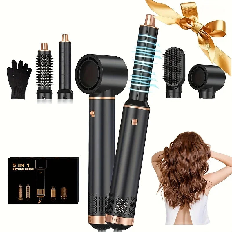5-in-1 Hot Air Dryer Brush Set – Curl, Straighten & Style