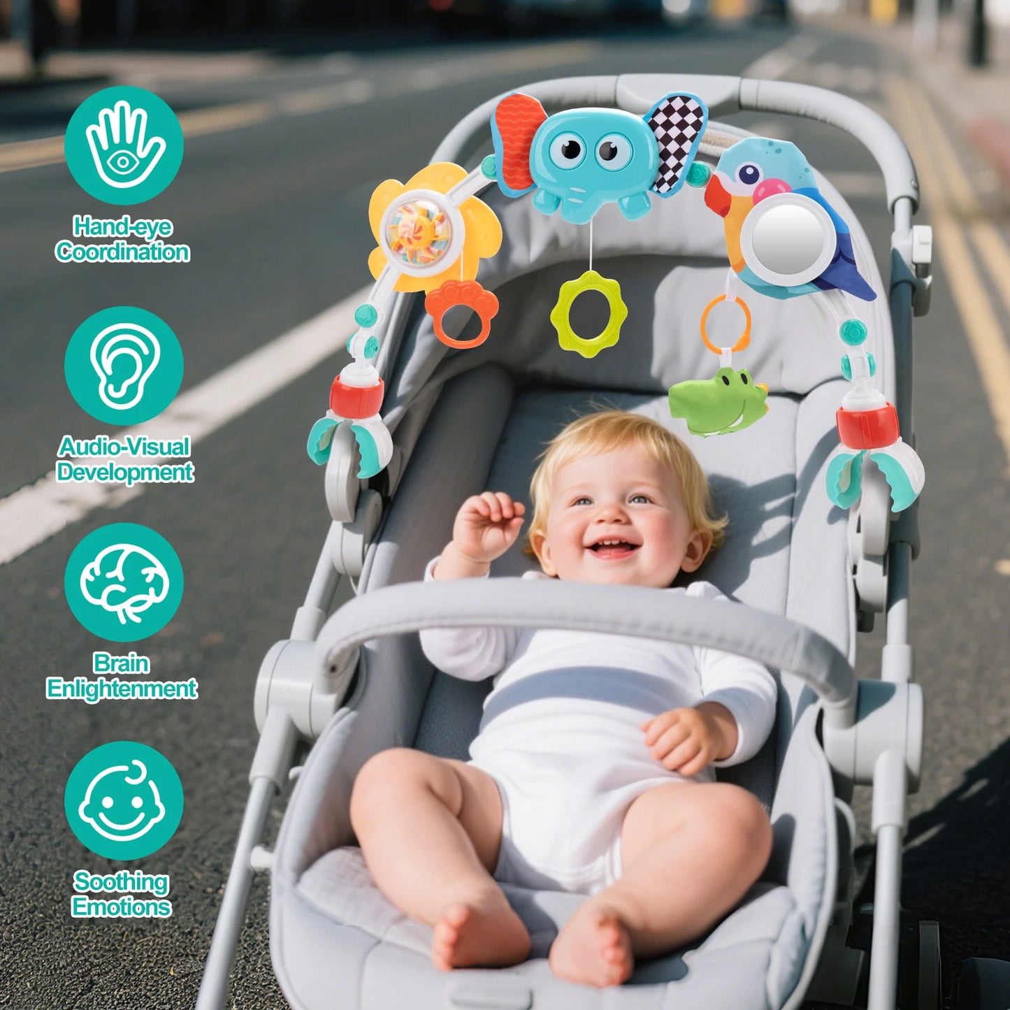 Baby Stroller Arch Toys Bouncer Toy Pram Activity Fine Motor Skills