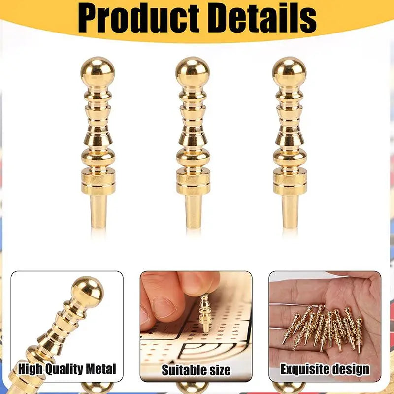 Luxury Metal Cribbage Pegs 6pcs – 1/8 Inch Game Board Pins