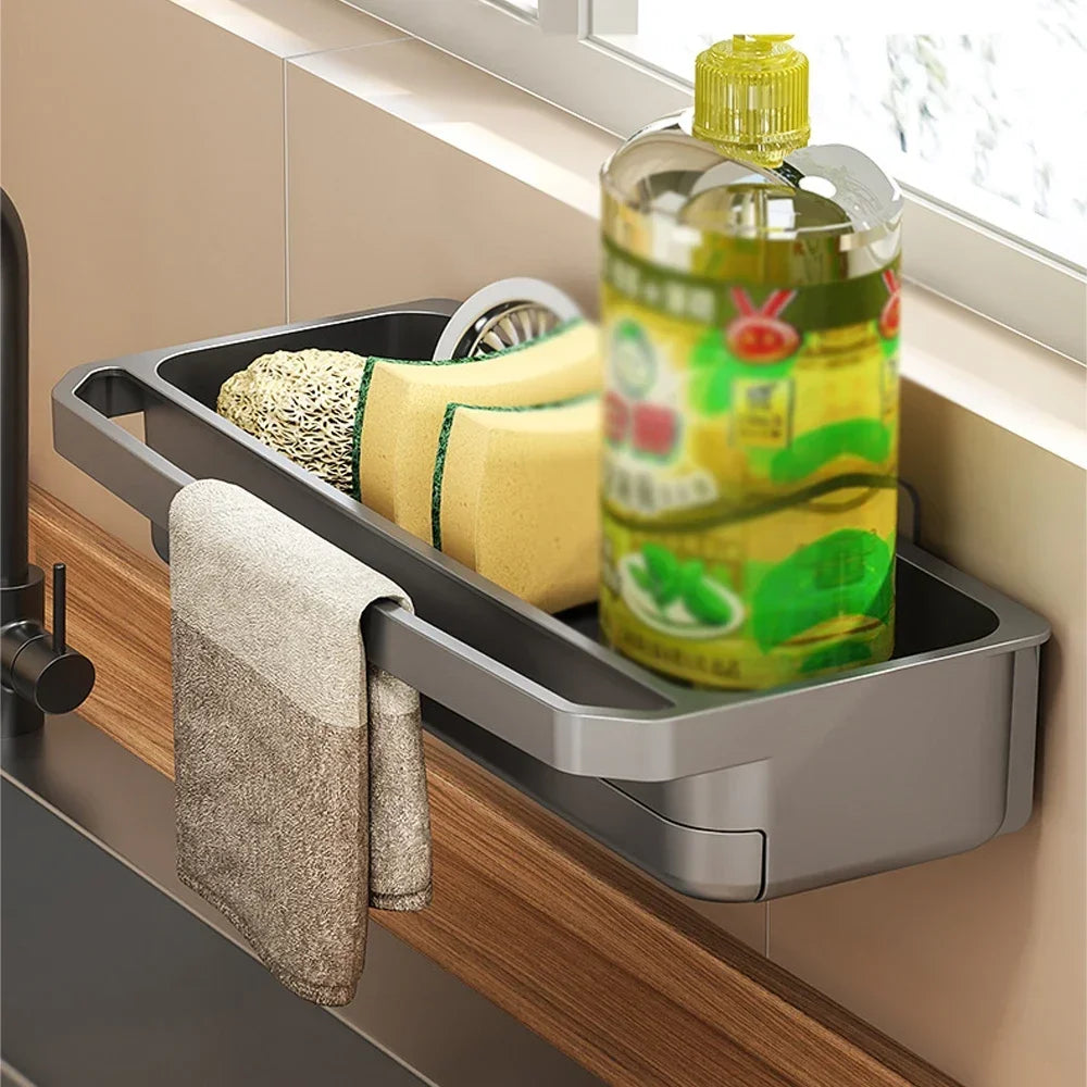 Kitchen Sink Organizer – Self-Draining Sponge & Soap Holder