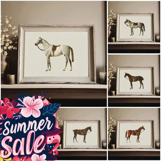 Vintage Farm Horse Canvas Wall Art | Farmhouse Equestrian Decor Canvas Wall Art Peaceful Pleasures Health and Wellness