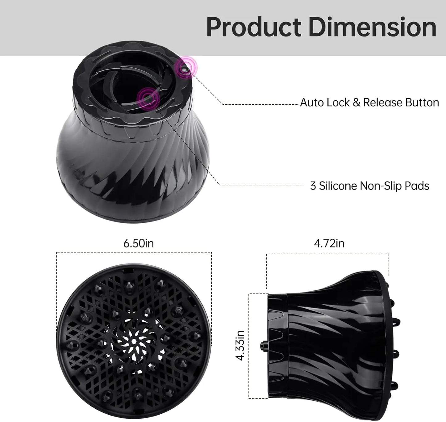 Barbershop Universal Hair Diffuser Cover Barber Curling Hair Dryercover with Rotatable Design Salon Household Curly Styling Tool Peaceful Pleasures Health and Wellness