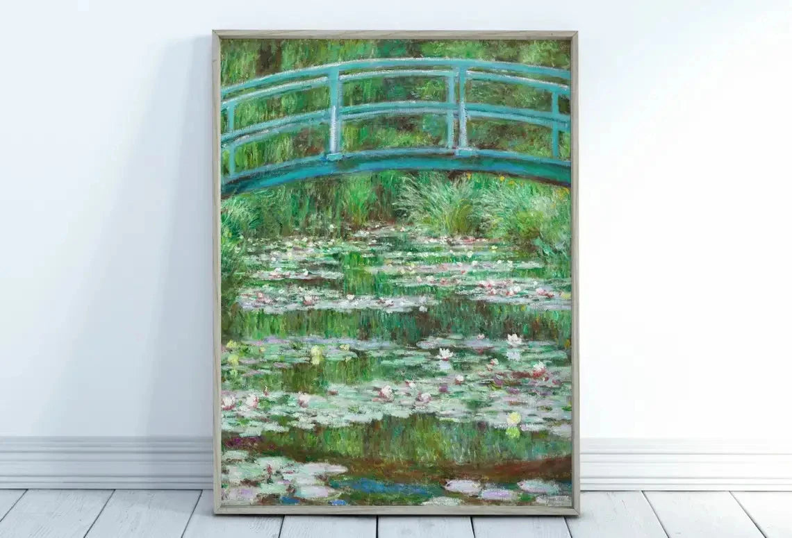 Monet Abstract Landscape Canvas Wall Art | Nordic Poster Print