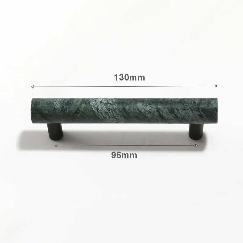Green Marble & Black Brass Cabinet Drawer Pull Handle Knob