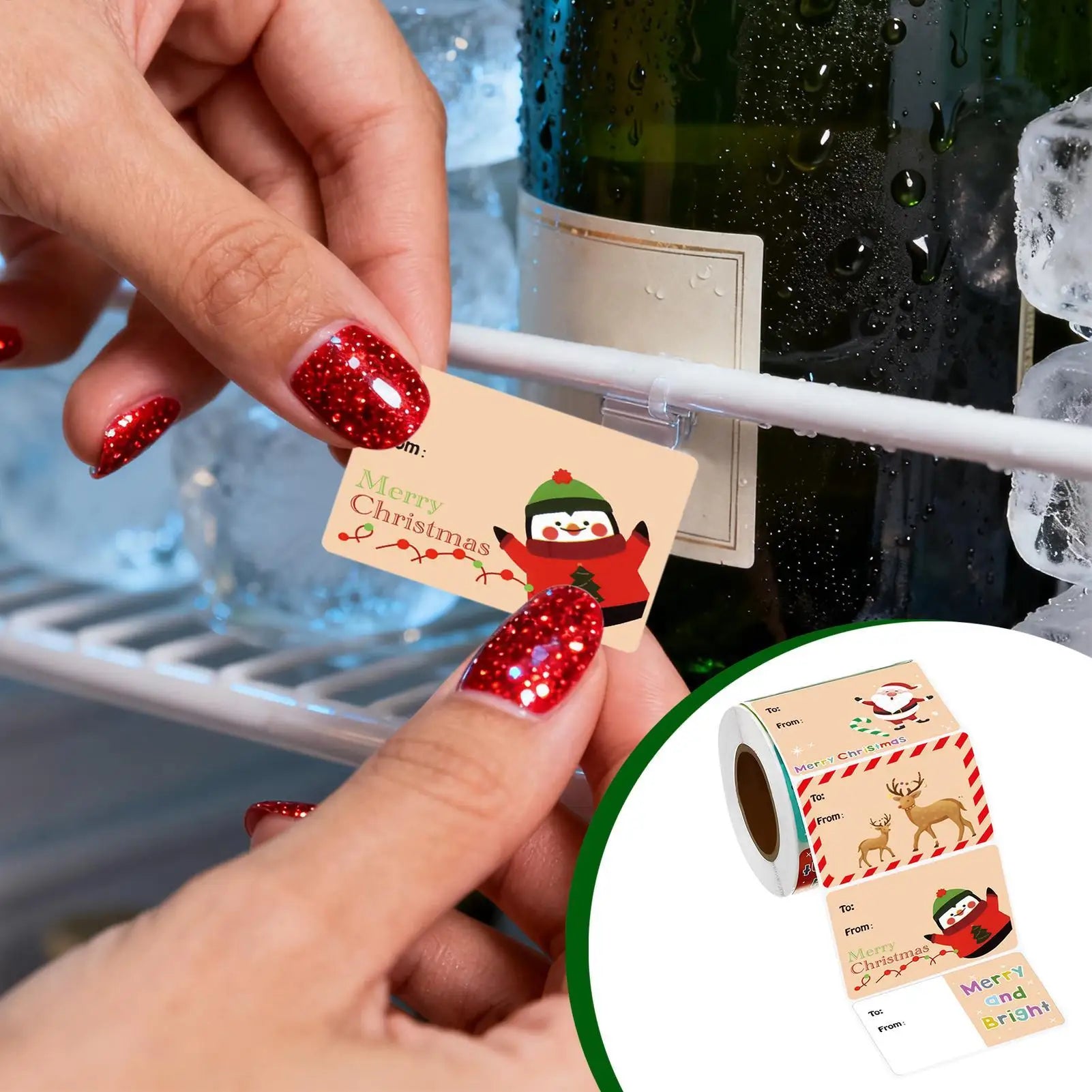 500-Piece Christmas Tag Stickers Roll – Holiday Labels & Seals Holiday Label Stickers Peaceful Pleasures Health and Wellness