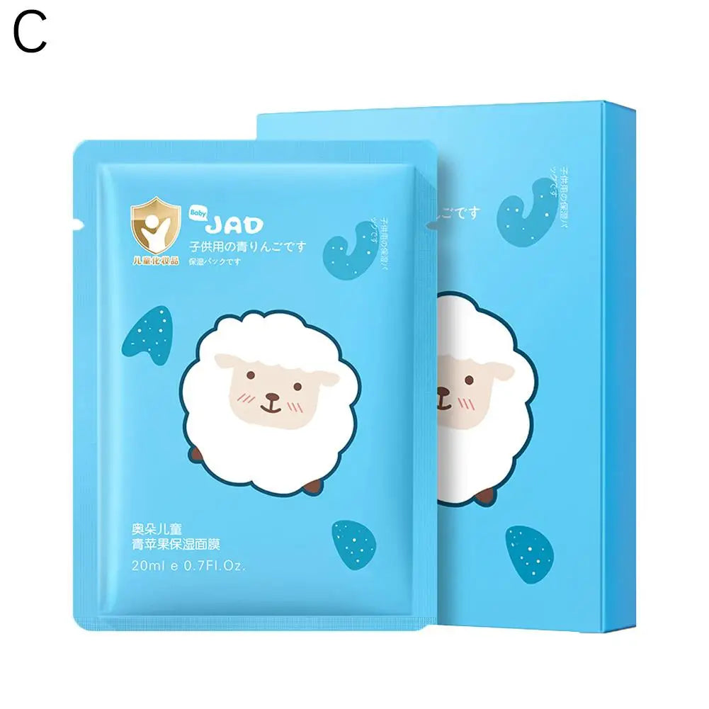 Cute Animal Cartoon Sheet Masks for Kids – 5pcs Gentle Moisturizing Spa Face Masks for Ages 3–15 Peaceful Pleasures Health and Wellness 5pcs-blue
