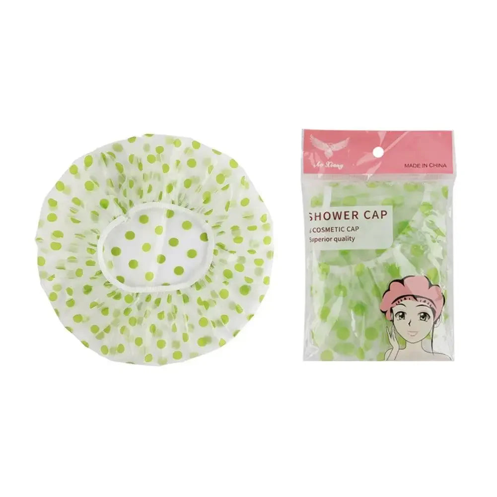Waterproof Reusable Shower Cap for Women – Spa & Salon Bath & Spa Accessories Peaceful Pleasures Health and Wellness green circle