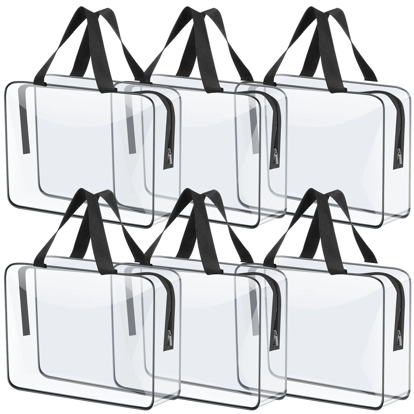 4/6Pcs PVC Makeup Storage Bags Portable Large Capacity Waterproof Clear Organizer Bag with Zipper for Travel Washing Household Peaceful Pleasures Health and Wellness 6Pcs 30x10x22cm