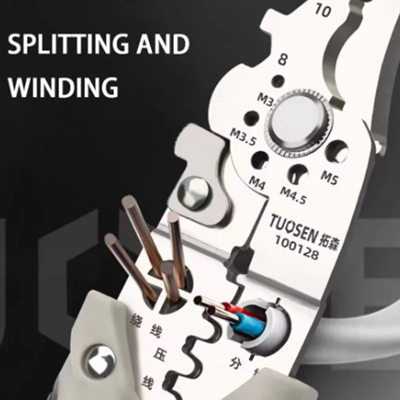 Wire Stripper Decrustation Pliers Crimper Cable Stripper Cutter Multifunctional Wire Repair Tool Pliers Hand Tools Peaceful Pleasures Health and Wellness