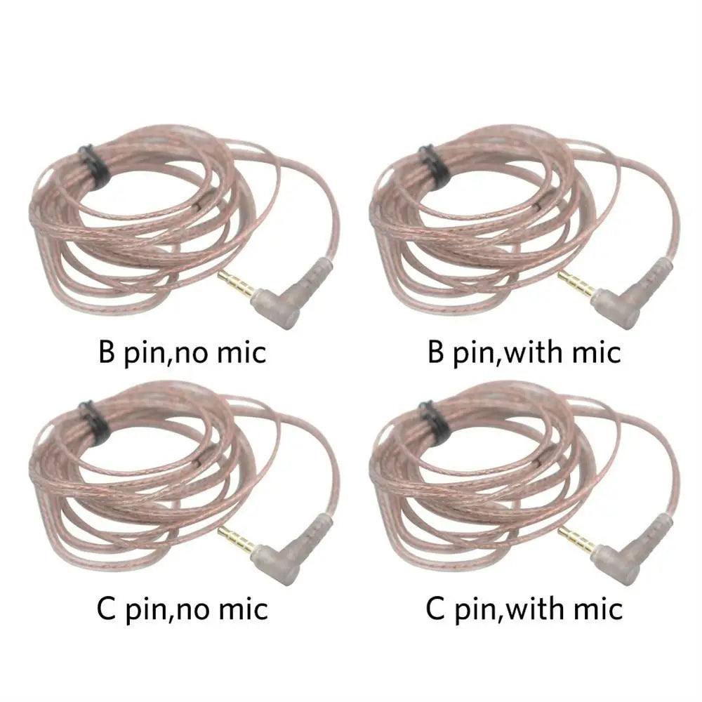 Plated 2Pin Cable High-Purity Upgrade Oxygen-Free Copper KZ Earphones Cord ZS10 Earphone Wire In Ear Cable 2Pin Headphone Cord Peaceful Pleasures Health and Wellness