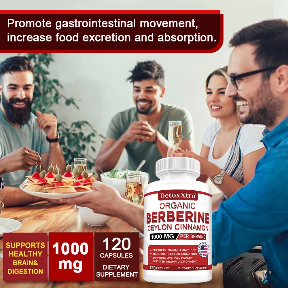 Berberine with Ceylon Cinnamon - Boosts Immunity, Promotes Digestive Health, Improves Bodily Functions, Increases Energy Levels Travel Accessories Peaceful Pleasures Health and Wellness