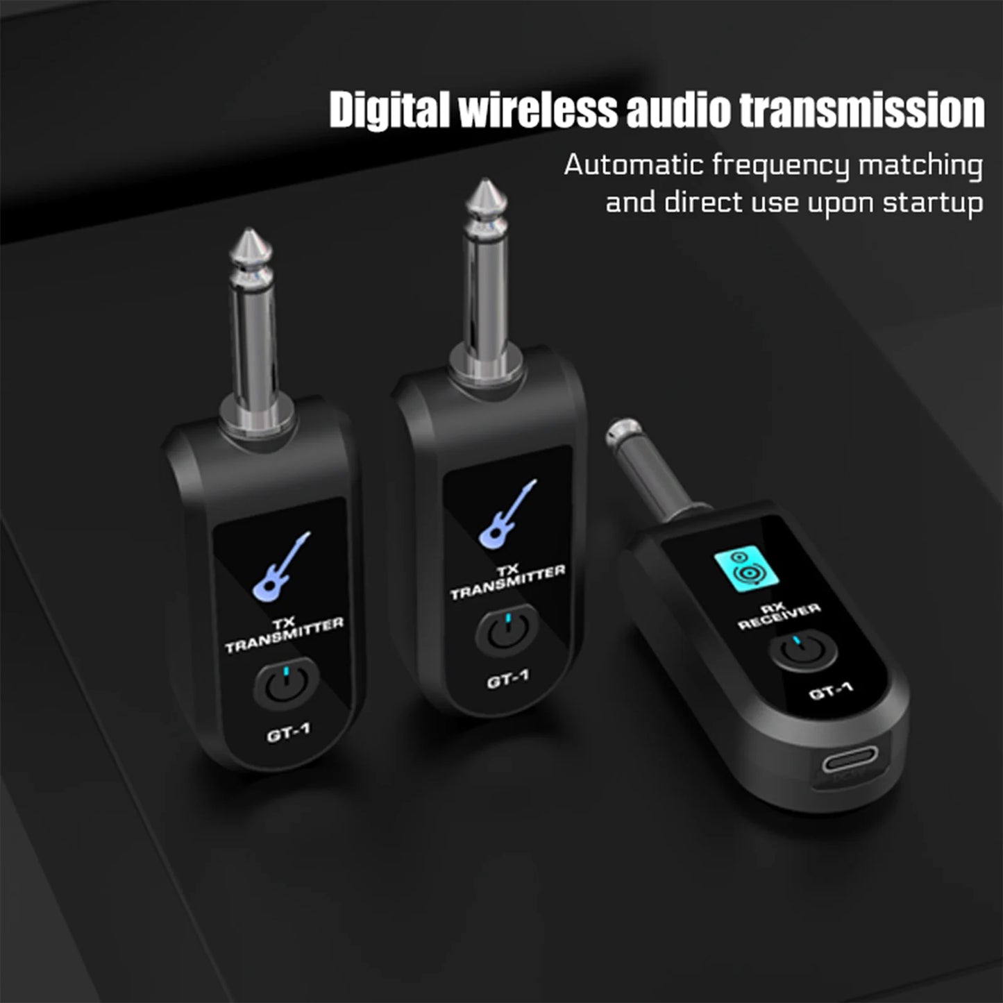 20CH 2.4G Wireless Instrument Audio Transmission System Anti-Interference 30-50M Range Hi-Fi 48K/16bit for Electric Instruments Peaceful Pleasures Health and Wellness
