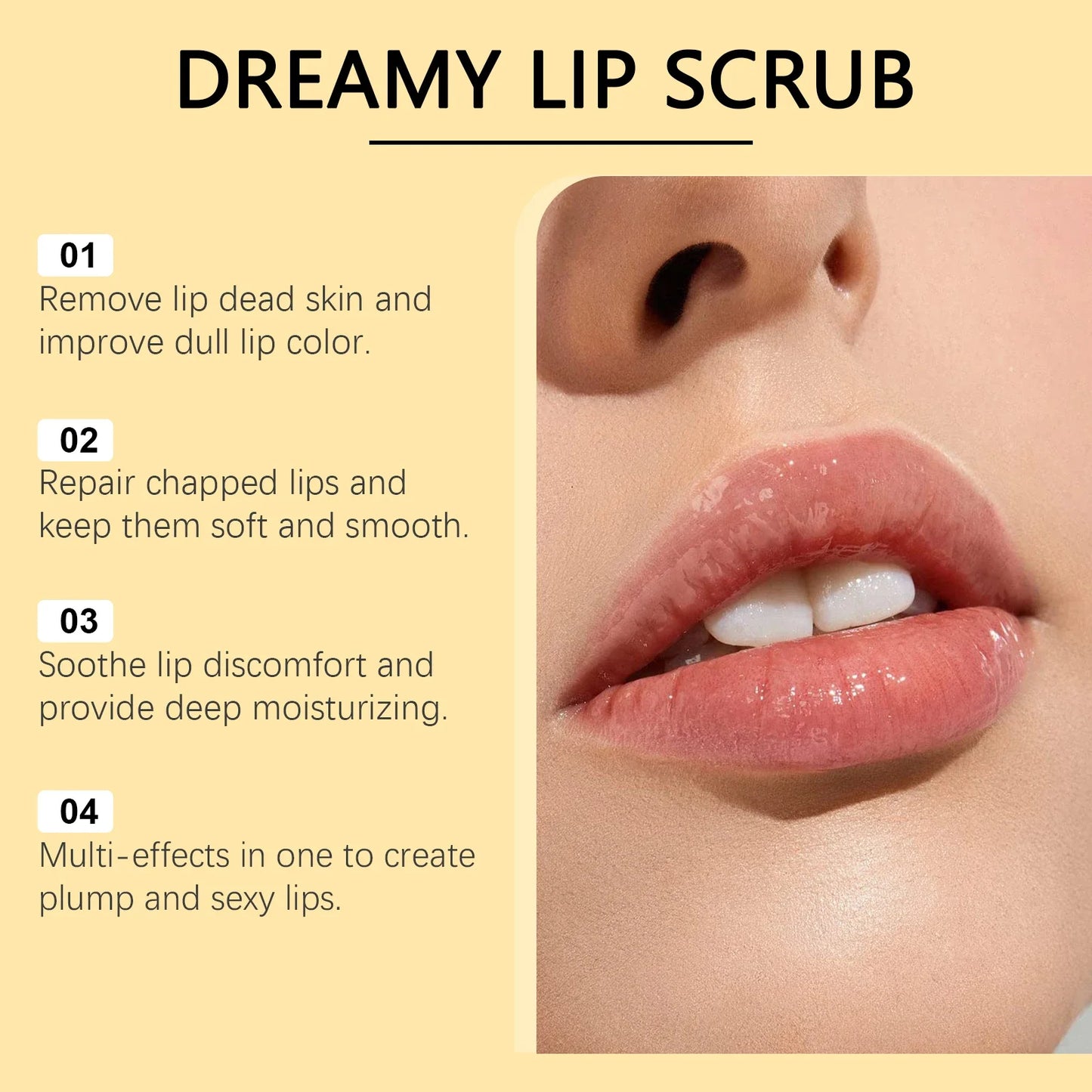 WOODSLEEP Coconut Vanilla Lip Scrub – Exfoliate & Moisturize