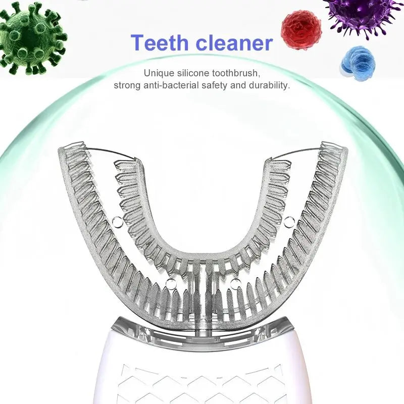 Waterproof 360u type electric toothbrush for adults, ultrasonic nylon brush head, oral cleaning tool, USB charging Peaceful Pleasures Health and Wellness