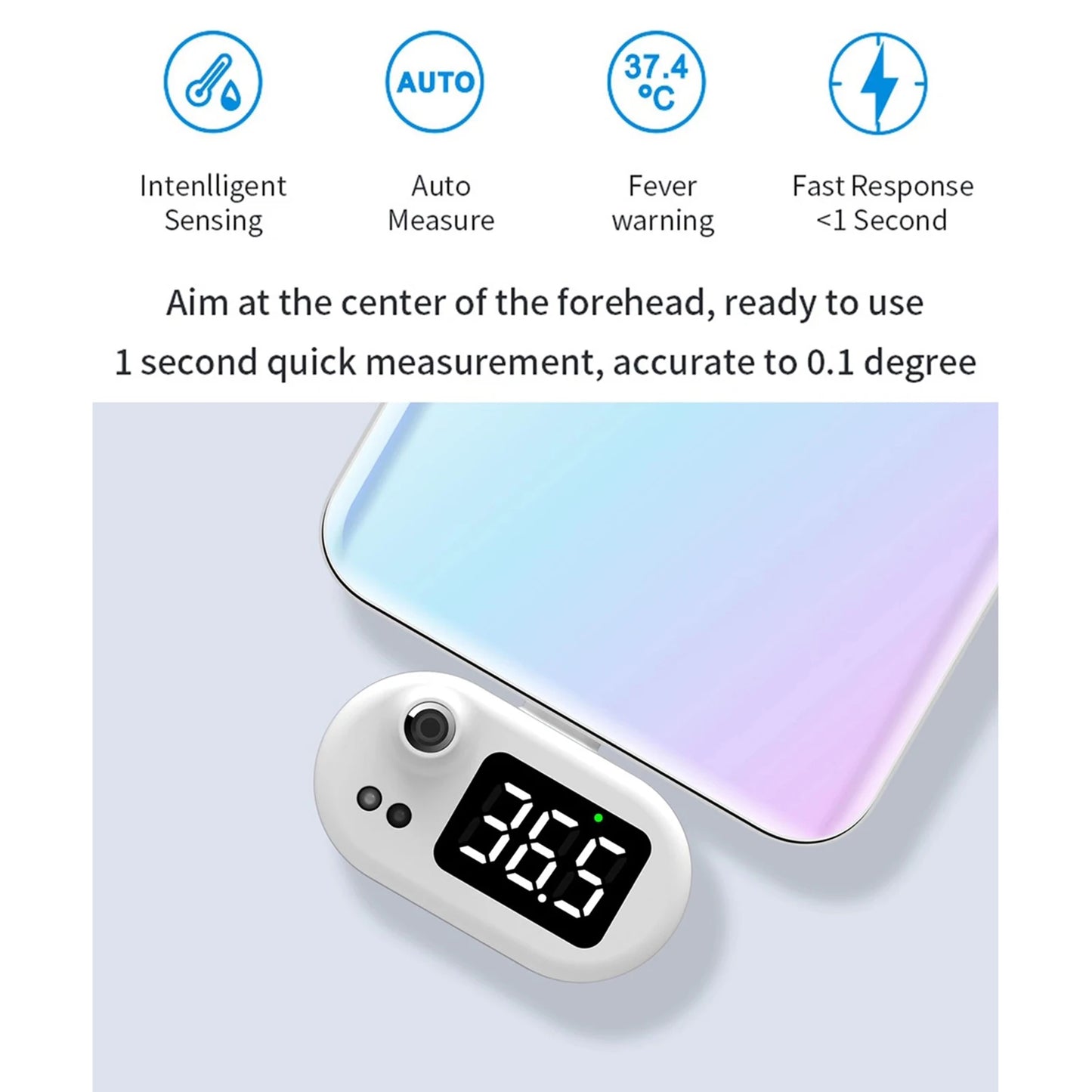 Phone Thermometer Accurate Measurement Portable USB Smart Thermometer Sensor for Portable Mobile Thermometer Phone Thermometer Peaceful Pleasures Health and Wellness