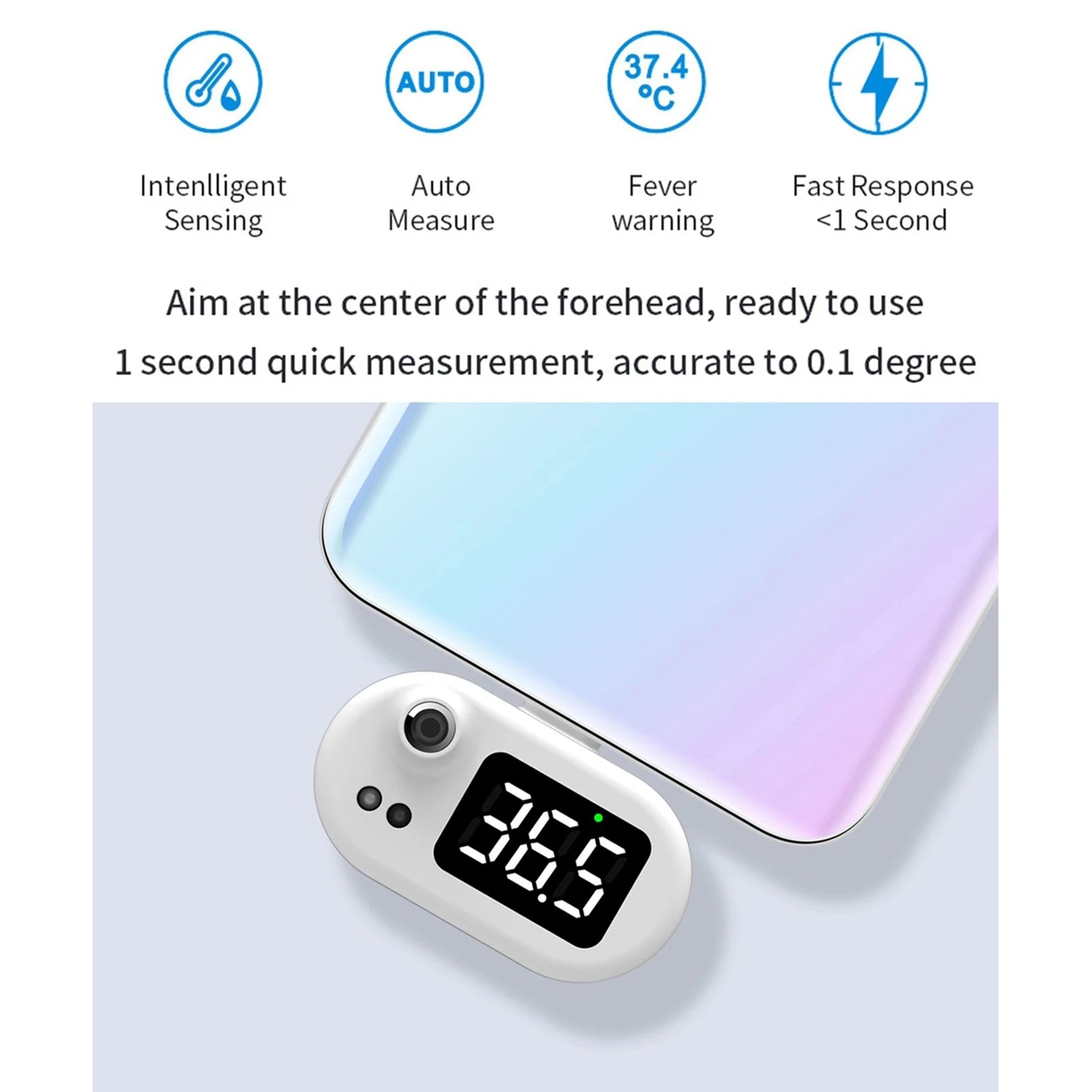 Phone Thermometer Accurate Measurement Portable USB Smart Thermometer Sensor for Portable Mobile Thermometer Phone Thermometer Peaceful Pleasures Health and Wellness
