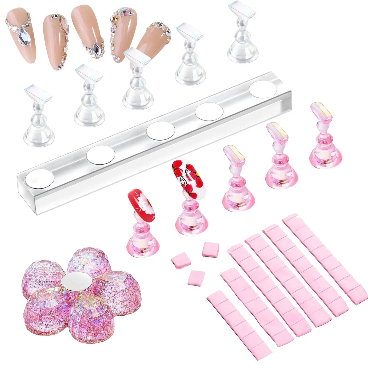 Magnetic Nail Stand Set | Press-On Nail Display & Art Holder