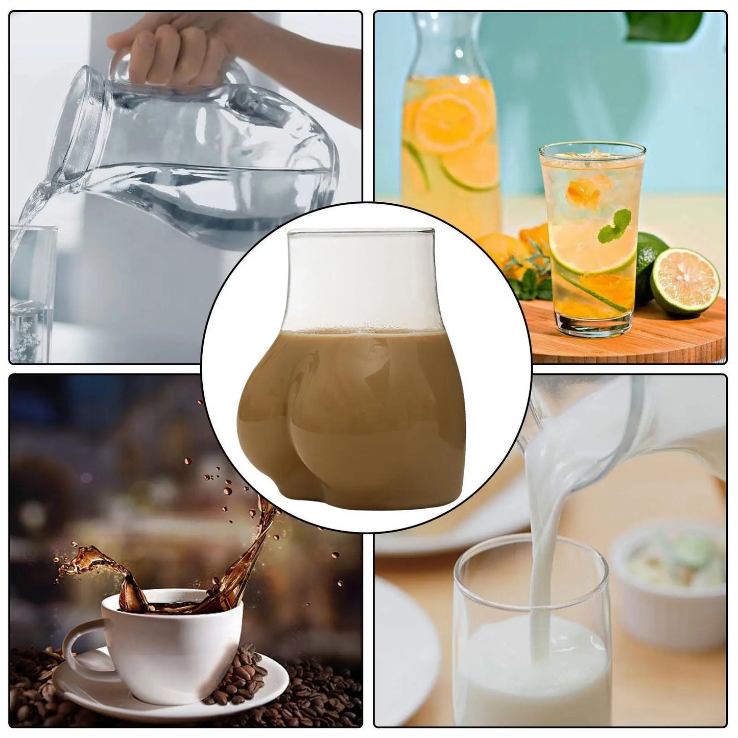 450ml Funny Butt Glass Cup | Borosilicate Novelty Drinkware