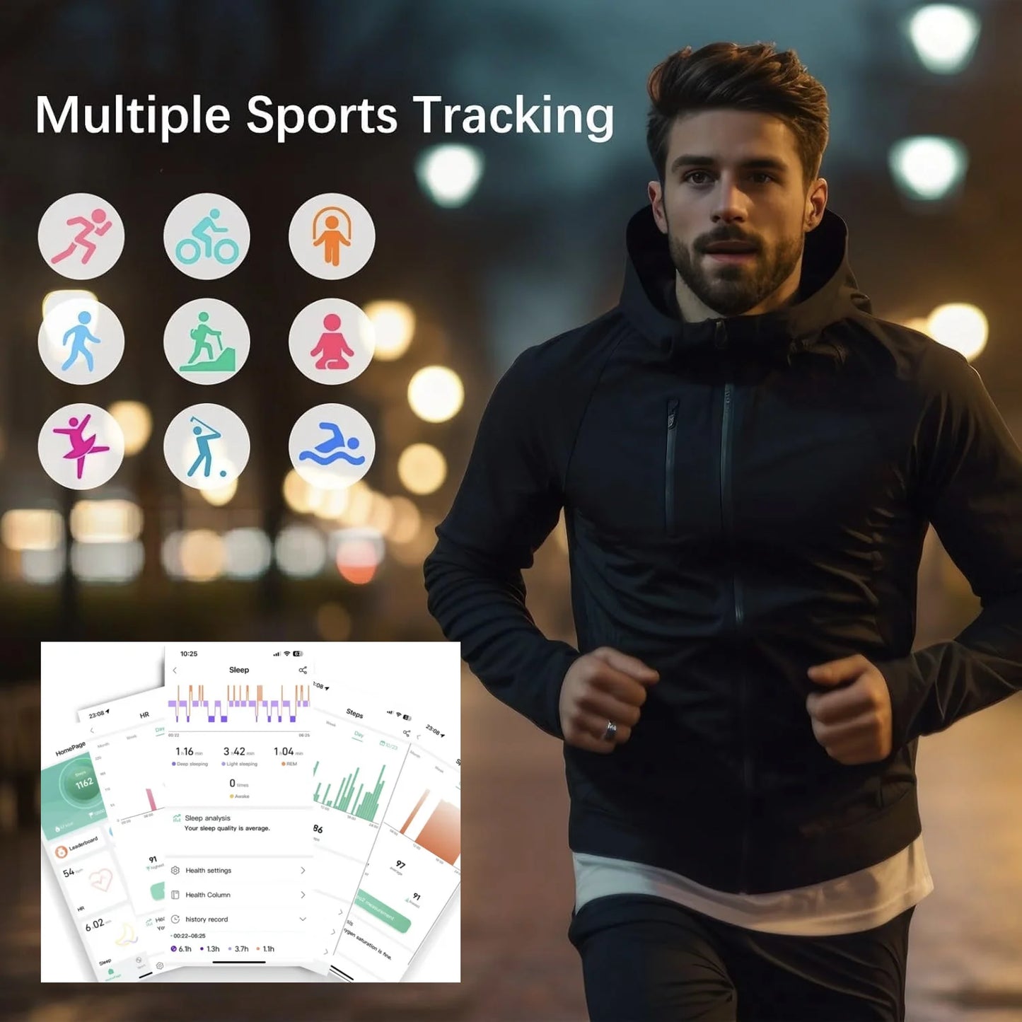New R09 Smart Ring Men Women with Charging Case,Heart Rate Blood Oxygen,Skin Temperature Monitor,5ATM Waterproof For Android IOS Peaceful Pleasures Health and Wellness