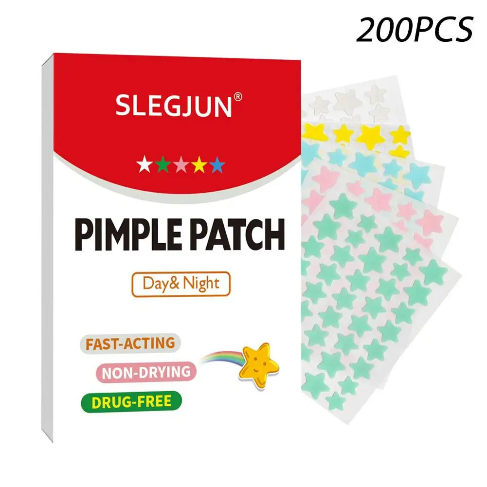 200pcs Colorful Star Pimple Patches Multi-functional Acne Patches Ultra-Thin Face Concealer Cover Facial Decor Gentle Skincare Peaceful Pleasures Health and Wellness C 200pcs