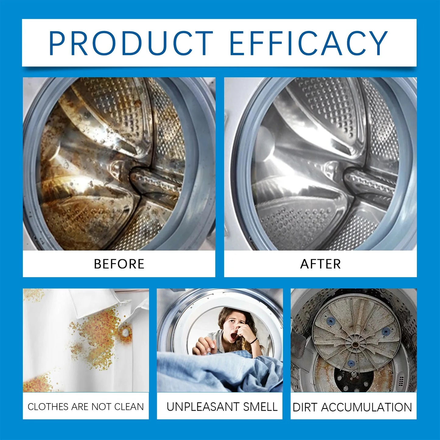 Effervescent Washing Machine Cleaner Tablets – Descale & Deodorize