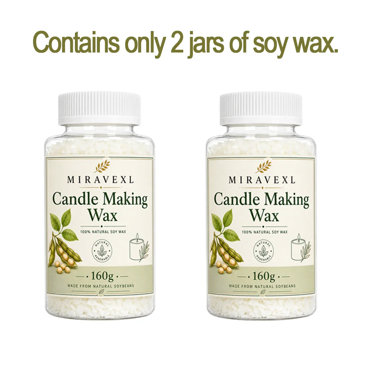 MIRAVEXL Natural Soy Wax Flakes 160g & Pearl Shimmer Pigment