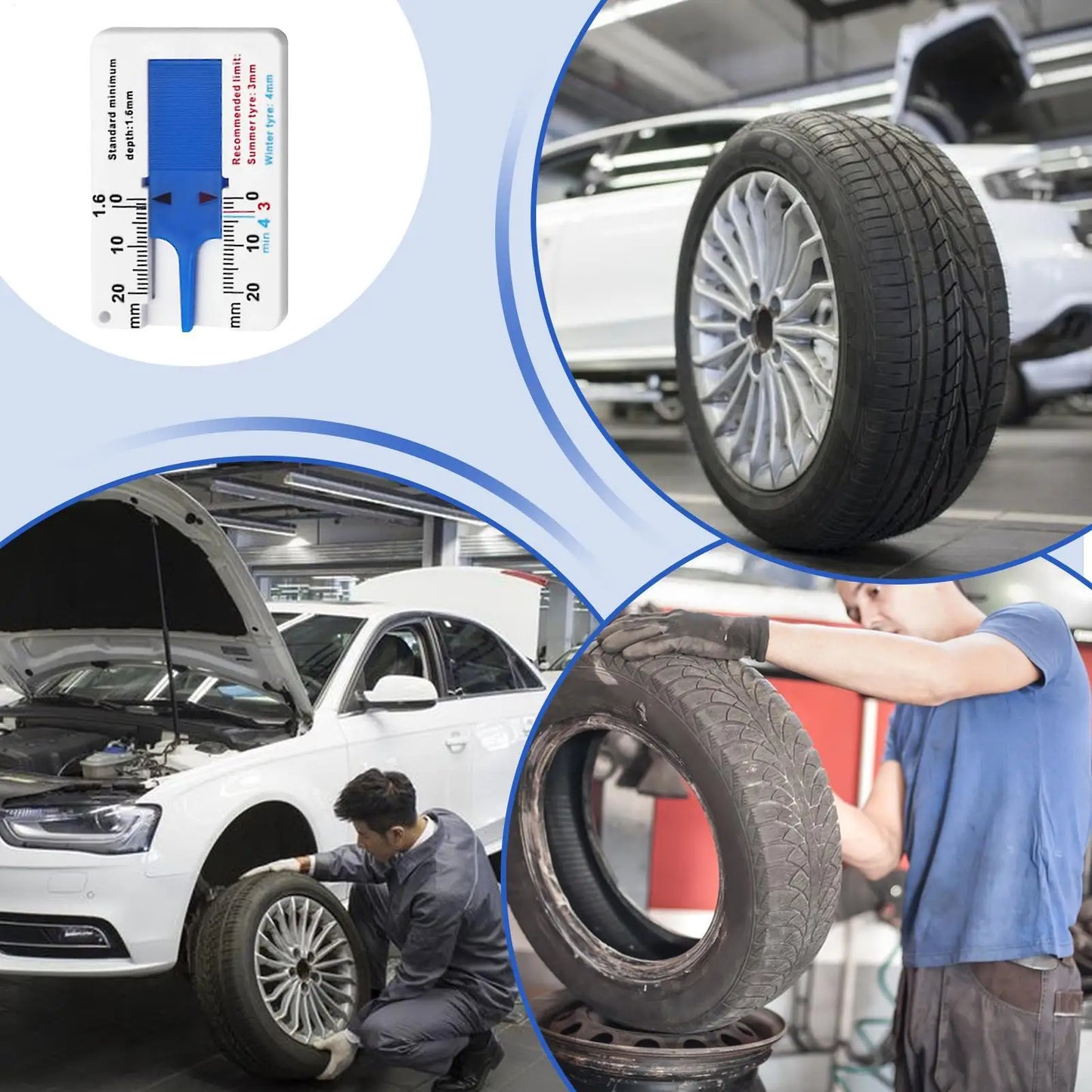 Digital Tire Tread Depth Gauge | 0-25mm Pocket Meter