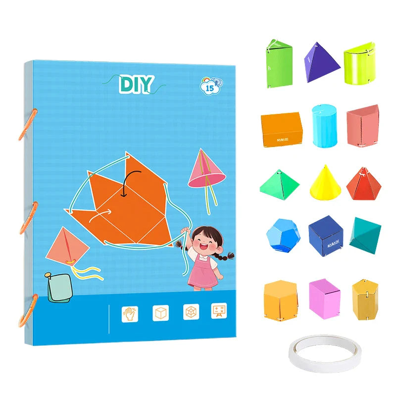 Pull-String 3D Geometry Book – Volume & Surface Area Formulas