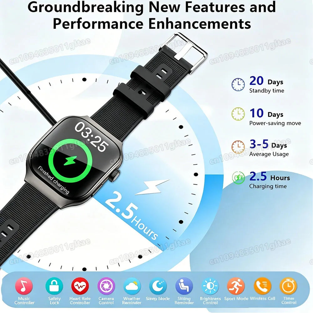 2026 New in Curved Screen Women's Smart Watch 2.01'' AMOLED HD Touch Screen Bluetooth 5.3 Voice Call Men's Fitness Smart Watch Peaceful Pleasures Health and Wellness