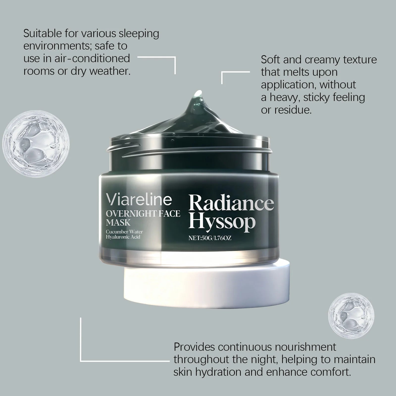 Moisturizing Sleeping Mask Nourishing Firming Stabilizing Brightening Softening Glowing Shrink Pores Night Repairing Facial Mask Peaceful Pleasures Health and Wellness